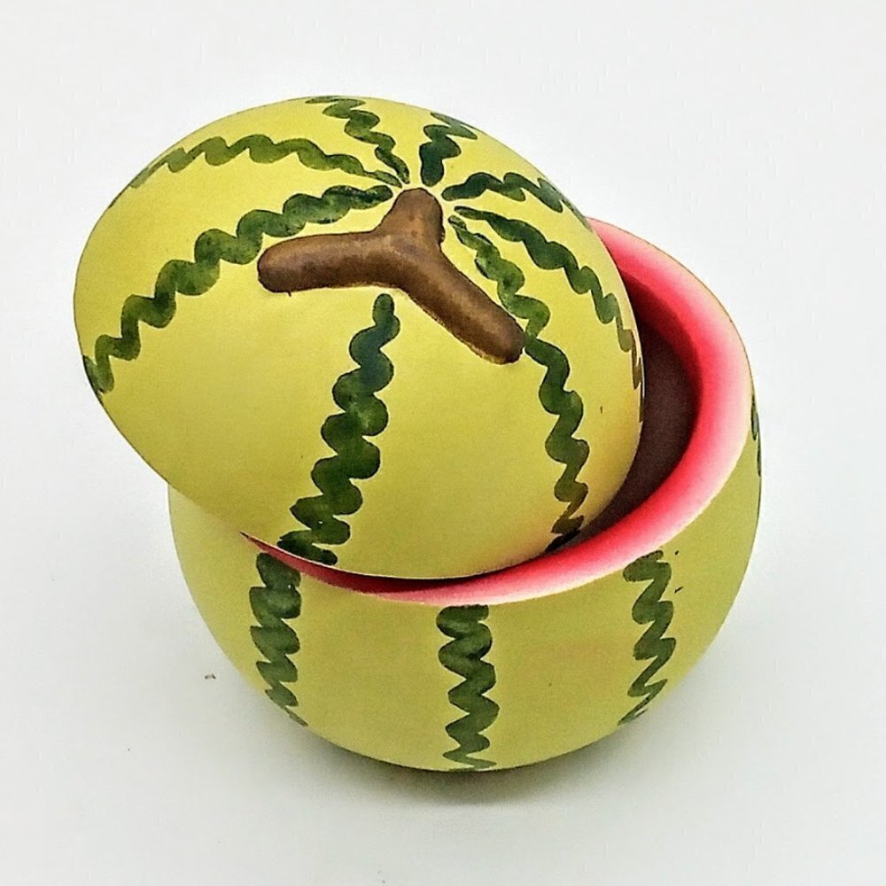 Hand-Painted Watermelon Ceramic Covered Trinket Box